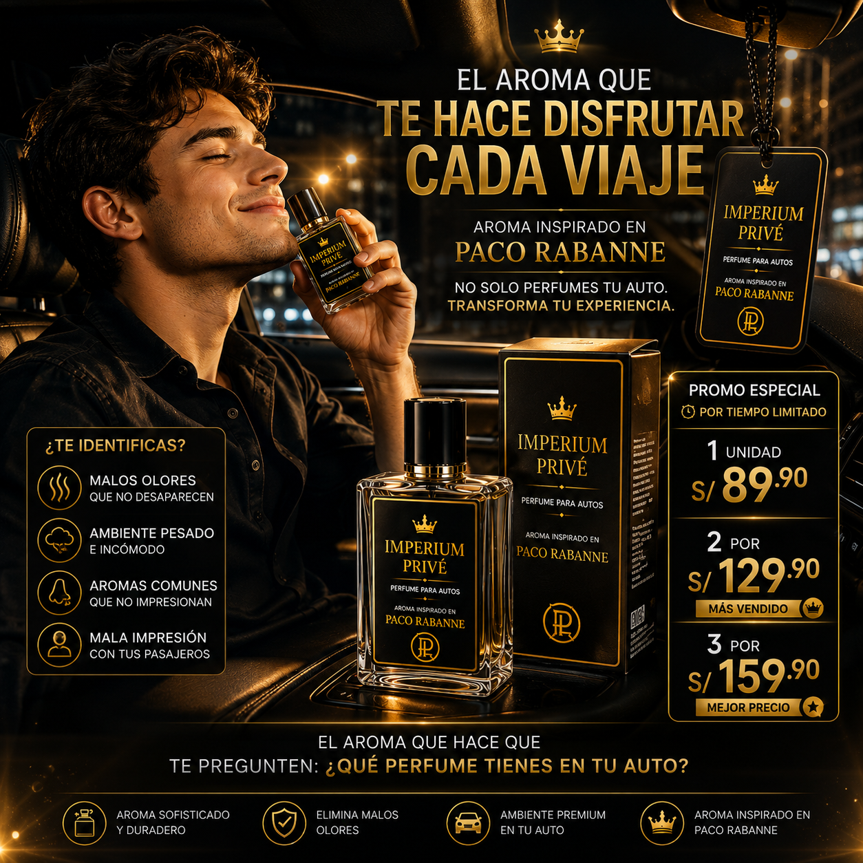 👑PACO RABANNE-PERFUME PARA AUTO PREMIUM ✨