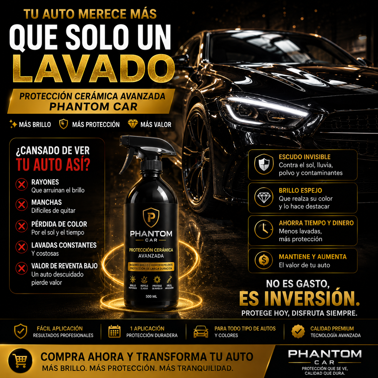 🔥 ESCUDO CERÁMICO TITANIUM | PHANTOM CAR