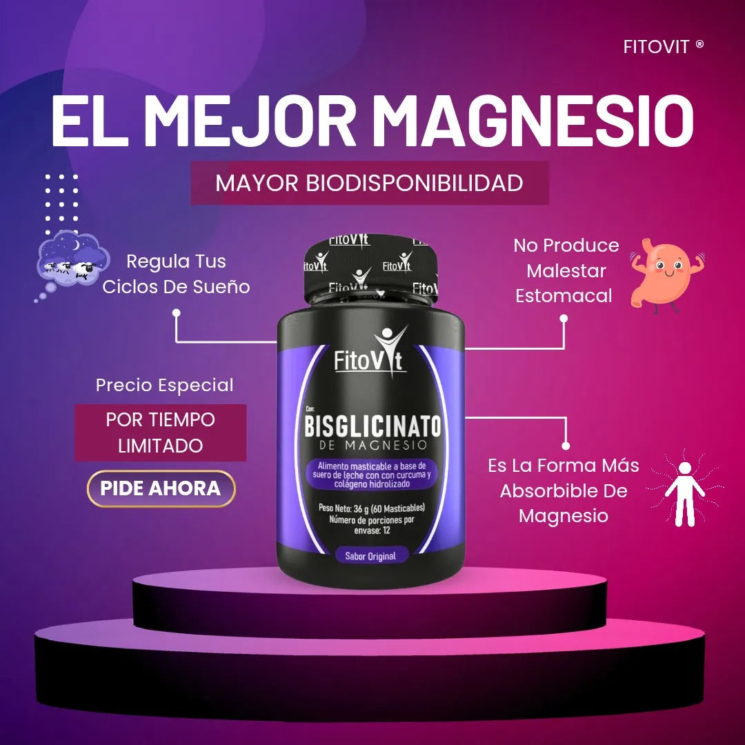 SÚPER COMBO X3 MÁS 🎁OBSEQUIO: BISGLICINATO DE MAGNESIO - MAS PUREZA Y MÁXIMA ABSORCIÓN.