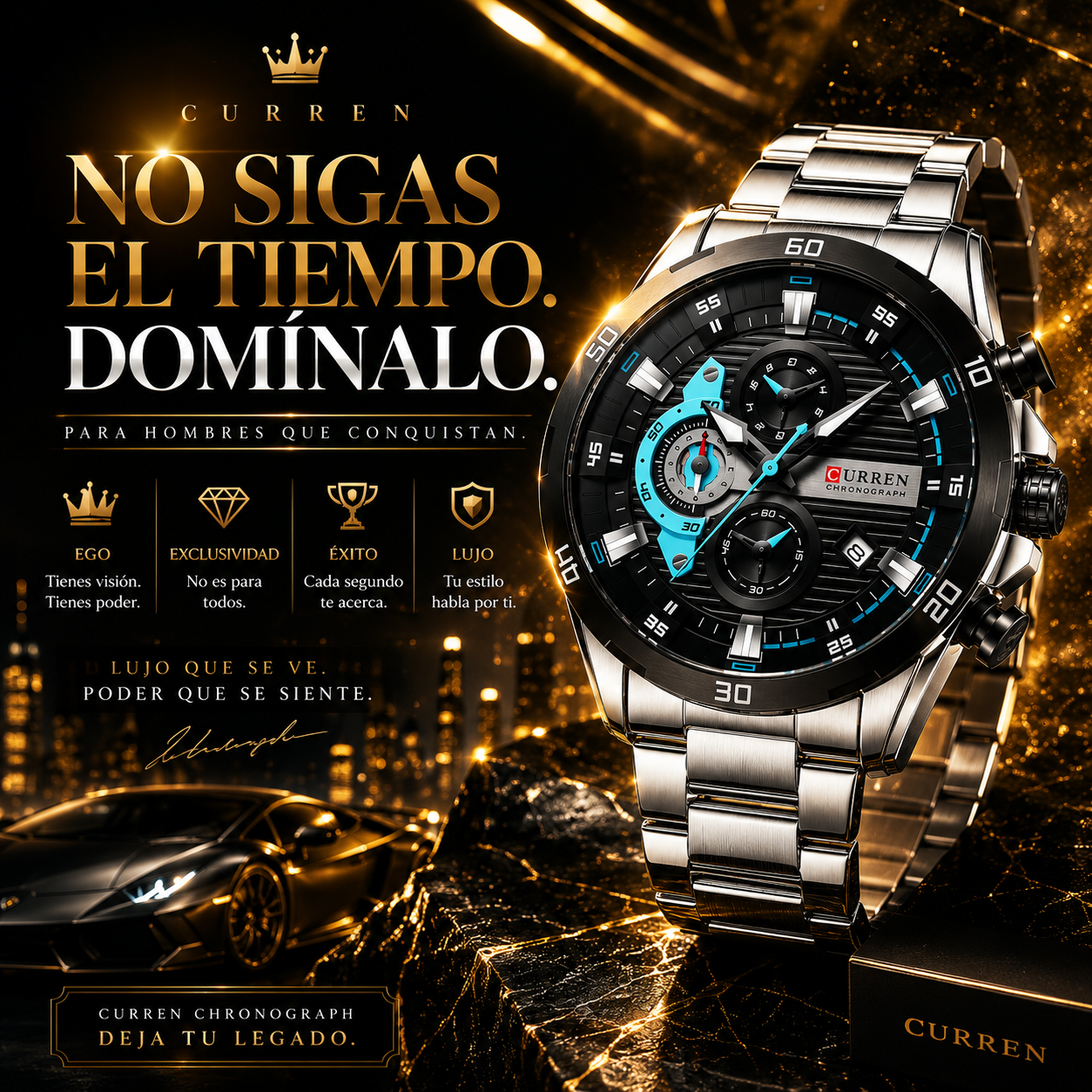 ⌚ RELOJ DE LUJO CURREN ORIGINAL