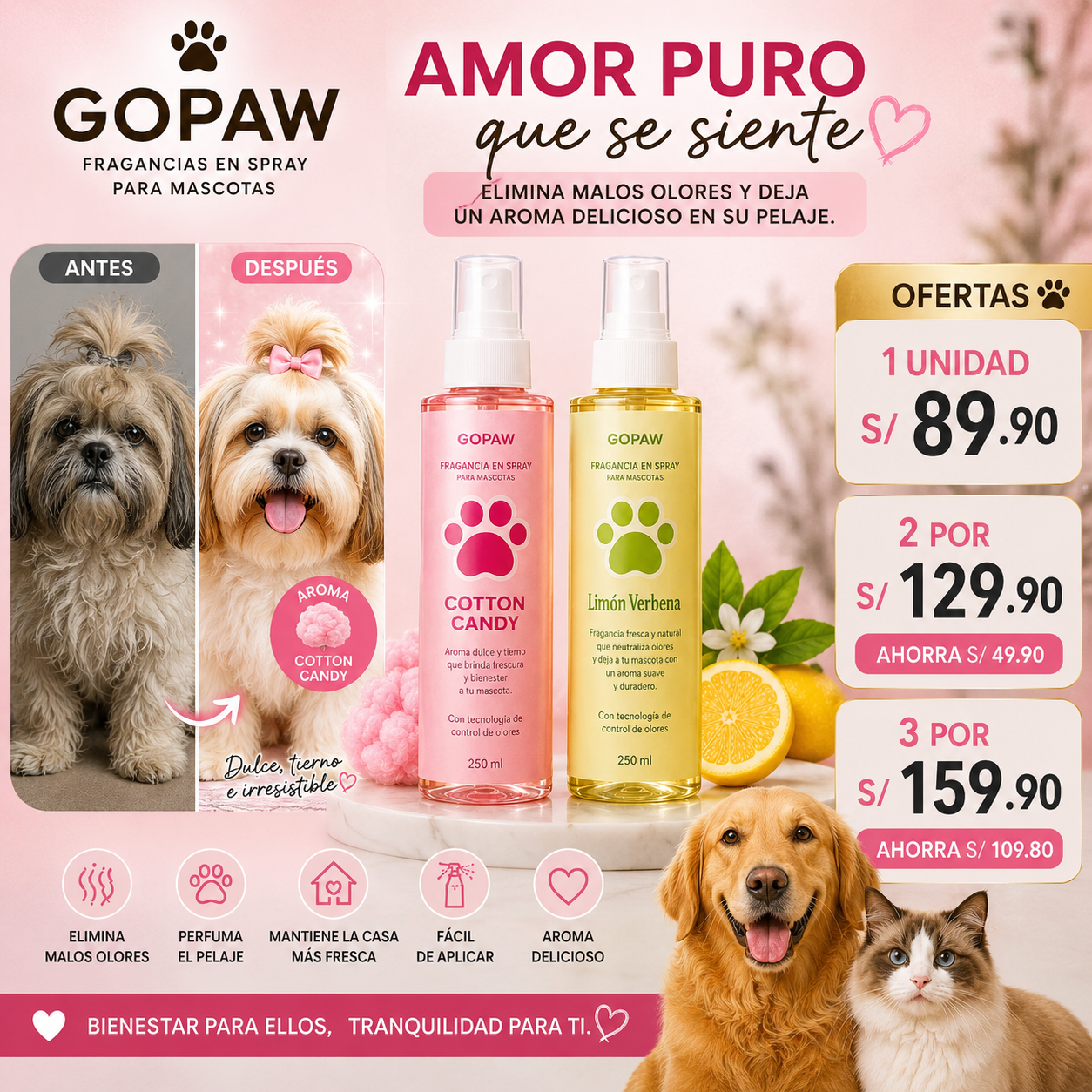 👑 FRAGANCIA PREMIUM LUXXO PRIVÉ PETS™ Cotton Candy