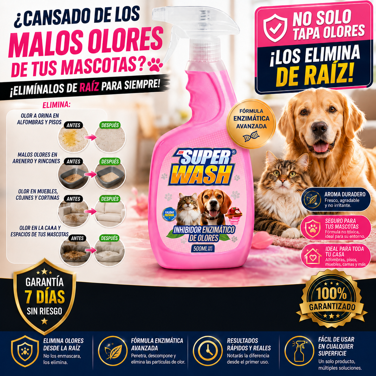⭐SUPER  WASH INHIBIDOR ENZIMÁTICO DE OLORES ✅PREMIUM  100%  EFECTIVO