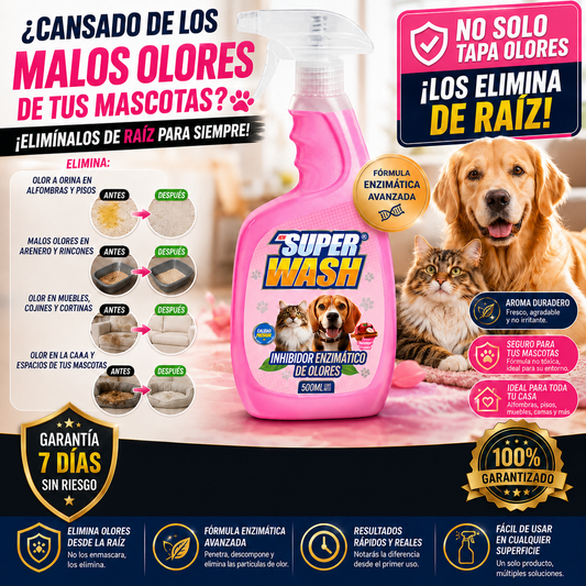 ⭐SUPER  WASH INHIBIDOR ENZIMÁTICO DE OLORES ✅PREMIUM  100%  EFECTIVO