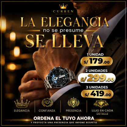 ⌚ RELOJ DE LUJO CURREN 100 % ORIGINAL