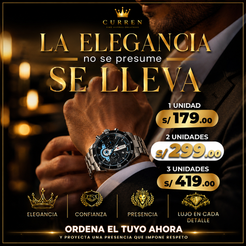⌚ RELOJ DE LUJO CURREN 100 % ORIGINAL