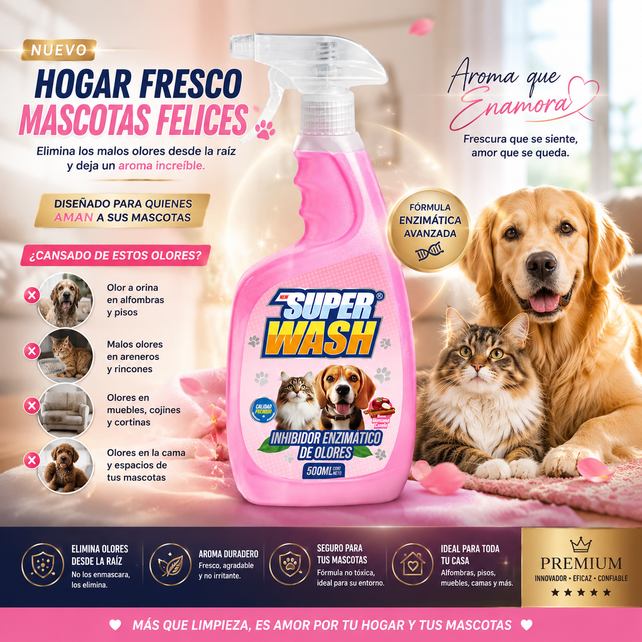 ⭐SUPER  WASH INHIBIDOR ENZIMÁTICO DE OLORES ✅PREMIUM  100%  EFECTIVO
