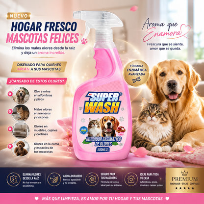 ⭐SUPER  WASH INHIBIDOR ENZIMÁTICO DE OLORES ✅PREMIUM  100%  EFECTIVO
