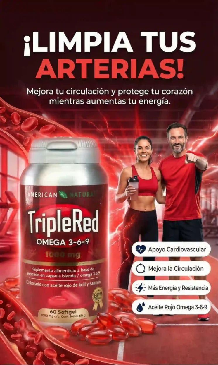 TRIPLE RED OMEGA 3-6-9 ❤️🔥PROTEGE TU CORAZÓN, TU CEREBRO Y TU BIENESTAR