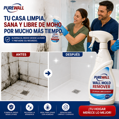 💚 PUREWALL REMOVEDOR DE MOHO | PAREDES MÁS LIMPIAS, FRESCAS Y PROTEGIDAS EN MINUTOS.