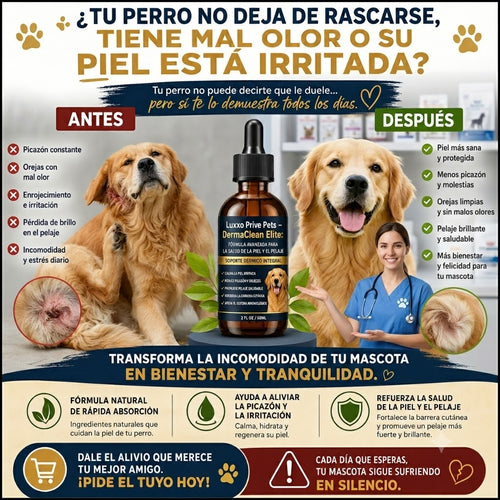🔥 Luxxo Prive Pets – DermaClean Elite: Solución Avanzada para la Piel de tu Mascota